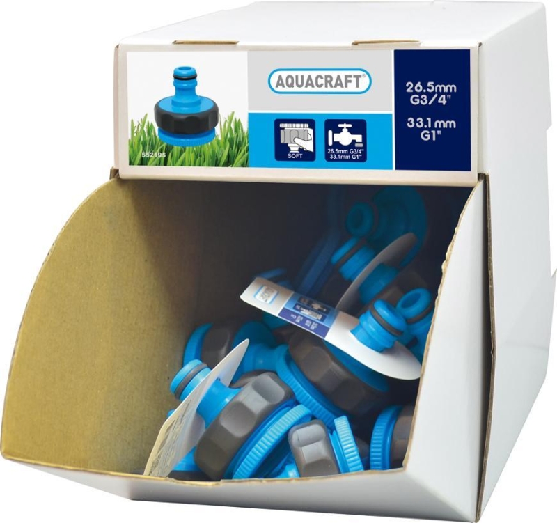 Adaptér SoftTouch 1"-3/4", AQUACRAFT® 552195, Display box 70 ks, na hadicu