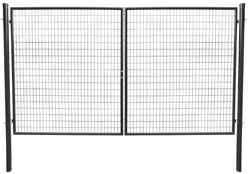 Brána Strend Pro METALTEC DUO, 3580/1950/100x50 mm, antracit, dvojkrídlová, záhradná, ZN+PVC, RAL7016