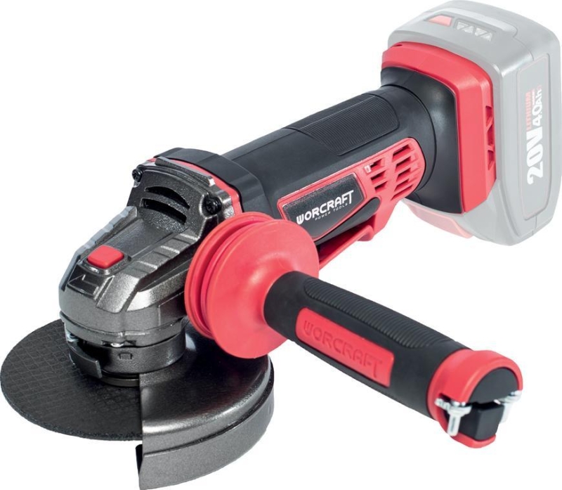 Brúska Worcraft CAG-S20LiBS-125 ShareSYS, 125 mm, uhlová, s reguláciou otáčok, 20V Li-ion, bezuhlíková