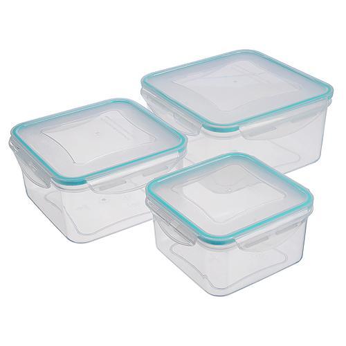 Dóza MagicHome Lunchbox set 06x3 0,70/1,20/2,00 lit, sada 3 ks, štvorcové, Clip