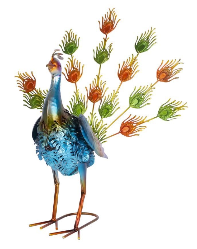 Dekorácia MagicHome Mecco, Páv, plech, 49x35,5x53 cm