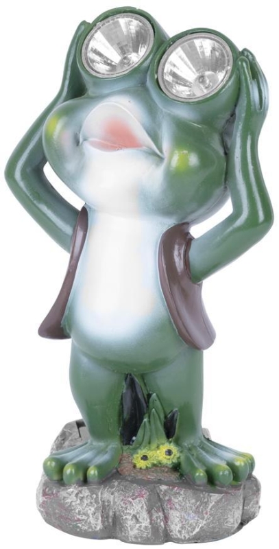 Dekorácia Strend Pro Gecco, žabiak, 14x12x25 cm, polyresin, solar, 2 LED, AAA