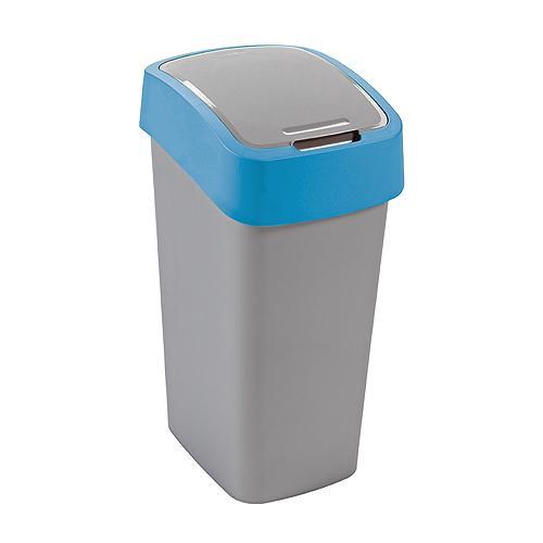 Kôš Curver® FLIP BIN 25L, šedostrieborný/modrý, na odpad