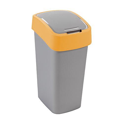 Kôš Curver® FLIP BIN 50L, šedostrieborný/žltý, na odpad