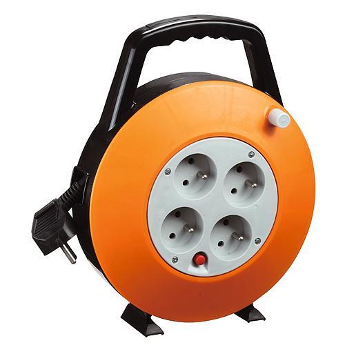 Kábel Strend Pro CR040, 4 zásuvky, L-7.5 m, predlžovací, na bubne