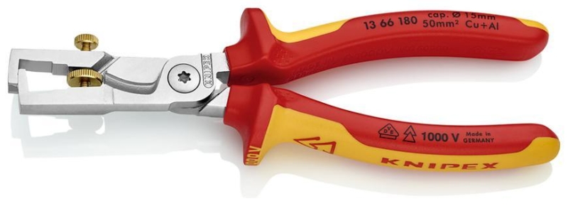 Klieste KNIPEX 13 66 180, 180 mm, odizolovacie, VDE 1000V
