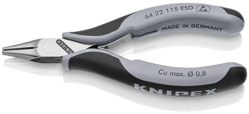 Klieste KNIPEX 64 22 115 ESD, 115 mm, stipacie, mini celuste, celne, pre elektroniku