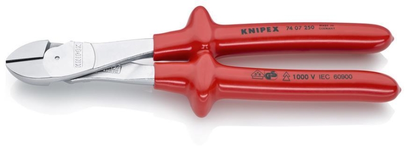 Klieste KNIPEX 74 07 250, 250 mm, stipacie, bocne, silove, CrV, VDE 1000V