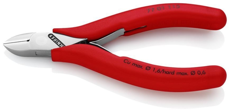 Klieste KNIPEX 77 01 115, 115 mm, stipacie, bocne, pre elektroniku, prievl. klb