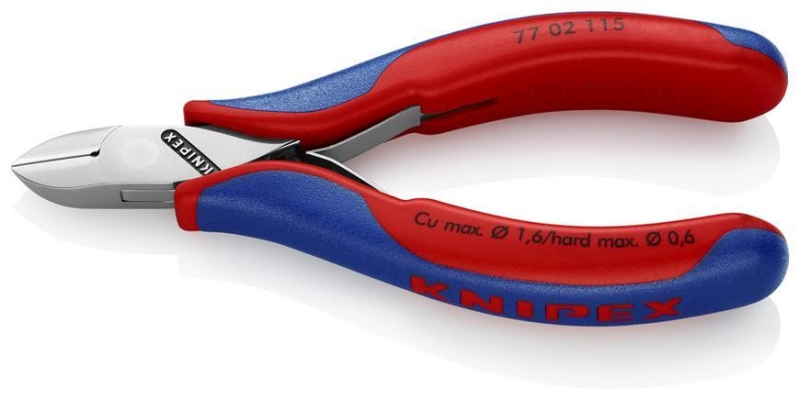 Klieste KNIPEX 77 02 115, 115 mm, stipacie, bocne, pre elektroniku, prievl. klb