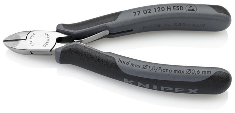 Klieste KNIPEX 77 02 120 H ESD, stipacie, bocne, pre elektroniku, karbid. brit