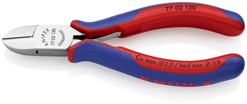 Klieste KNIPEX 77 02 130, 130 mm, stipacie, bocne, pre elektroniku, prievl. klb