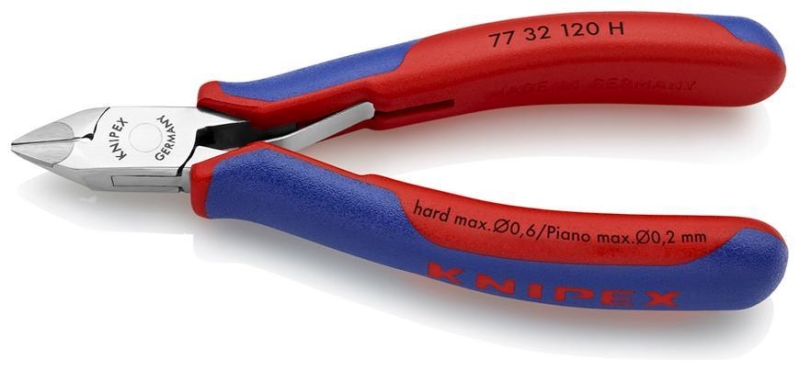 Klieste KNIPEX 77 32 120 H, stipacie, bocne, pre elektroniku, karbid. brit