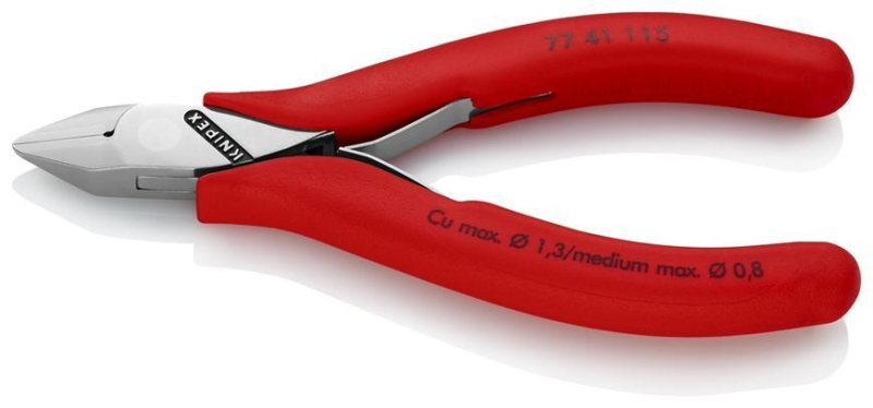 Klieste KNIPEX 77 41 115, 115 mm, stipacie, bocne, pre elektroniku, prievl. klb