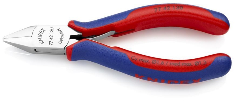 Klieste KNIPEX 77 42 130, 130 mm, stipacie, bocne, pre elektroniku, prievl. klb