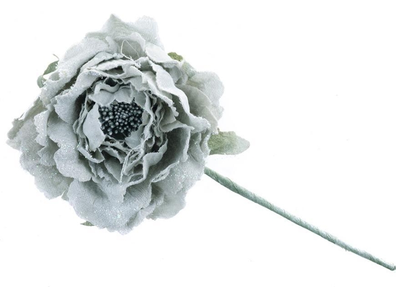 Kvet MagicHome, pivónia, sivá, stonka, veľkosť kvetu: 11 cm, dĺžka kvetu: 21 cm, bal. 6 ks