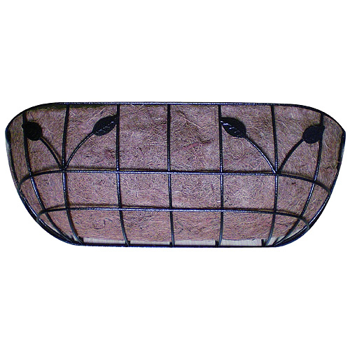 Kvetináč LC-CocoH-38 • oceľ/kokos, nástenný ovál, 62x19x17 cm