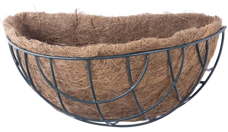 Kvetináč Strend Pro LC-CocoB-30, 30x14x13 cm, oceľ/kokos, nástenný kruh