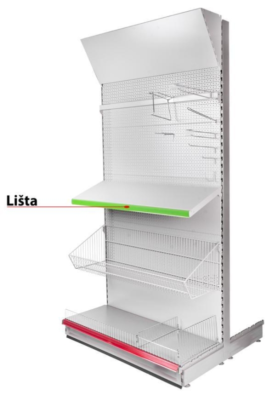 Lišta Racks H12 na cenovky, 0950 mm, zelená *M*