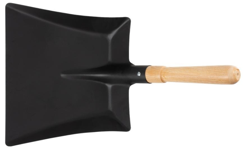 Lopatka na smetie S532, čierna, s drevenou rúčkou