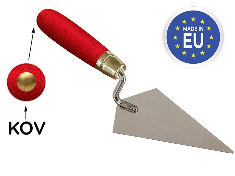 Lyžica Strend Pro Premium, s drev. rúčkou a kovovým ukončením, murárska, 140 mm, 0,9 mm, nerez