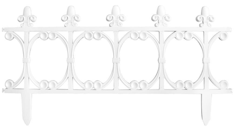 Ohrada Gardens F755, 64x34 cm, plastová, biela, mini dekoračný plot