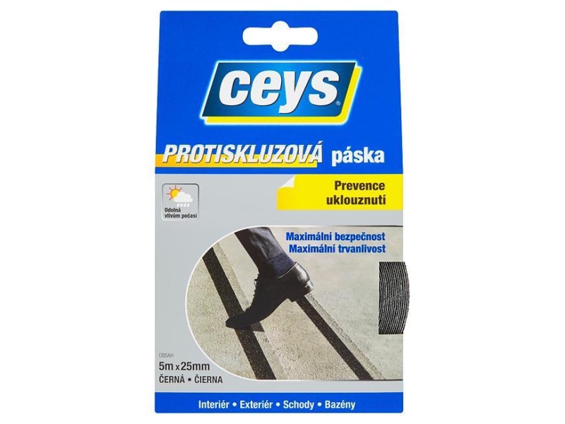 Páska Ceys Tackceys, protišmyková, lepiaca, 5 m x 25 mm