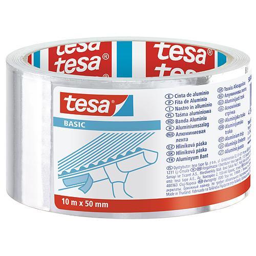 Páska tesa® BASIC Aluminium, hliníková, lepiaca, 50 mm, L-10 m