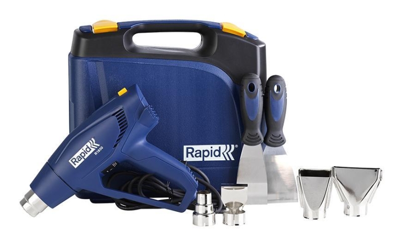 Pištoľ RAPID R1800, kufrík, 2x škrabka, 4x nadstavec, teplovzdušná, horkovzdušná, 1800 W