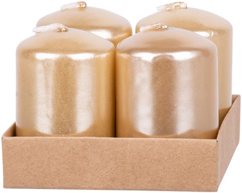 Sviečka MagicHome Vianoce, 4x6 cm, bal. 4 ks, šampaň, adventná