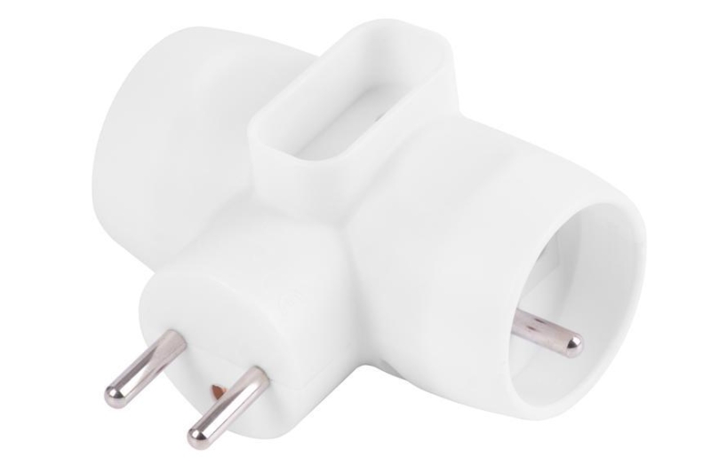 Zásuvka rozbočovacia Strend Pro, biela, 230 V, IP20, max. 3680 W, 1x6A, 2x16A